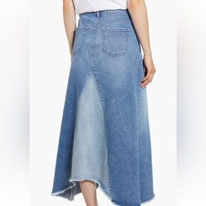 Blue Denim Midi Skirt